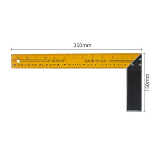 Aluminum L-Shaped Angle Ruler 300mm Black Yellow Painted Woodworking <b>Measuring</b> <b>Tool</b> Right Angle Ruler Hardware Decoration - Product Image 4