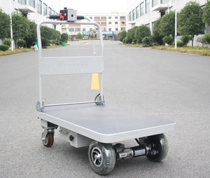 HG-101 Opvouwbare Elektrische Platform Trolley Trolley Trolley Truck Cargo Trolley Voor Magazijn - Product Image 4