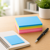 Blocs-notes adhésifs lignés 5 couleurs vives, blocs de notes autocollants pour bureau, école, maison, personnalisables, OEM, directement de l'usine