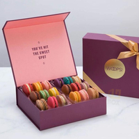 Emballage personnalisé de luxe pour biscuits, macarons, cadeaux alimentaires, emballage en papier pour biscuits sucrés, boîte en papier pour macarons