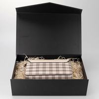 Boîte magnétique rigide en carton noir recyclable sur mesure, emballage de luxe, boîte cadeau pliable avec couvercle magnétique