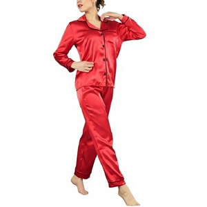 Conjunto de Pijama de Satén de Manga Larga para Mujer, Tallas Grandes, Suave, Cómodo y Transpirable, con Cierre de Botones, Varios Colores, Envío Rápido, Gran Venta - Product Image 6