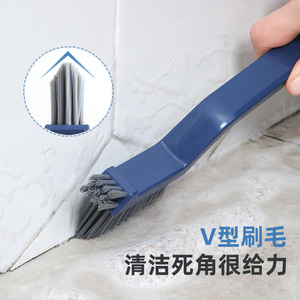 Plastic <b>Floor</b> <b>Brush</b> With Pet Bristles And Hair Clip For Bathroom Cleaning Multi Functional Blue And White - Product Image 3