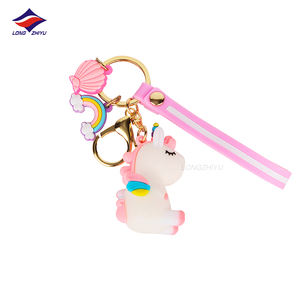 Porte-clés personnalisés motif petit cheval arc-en-ciel, licorne rose en forme de dessin animé, pendentif de <span class=keywords><strong>sac</strong></span>, nouvelle collection, 2019 - Product Image 1