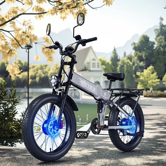 AMYET 24-Inch Urban Folding Portable Electric Bicycle Hidoes Cheap 52V 18Ah 1500W Daul Motor Foldable Mini Electric Bike