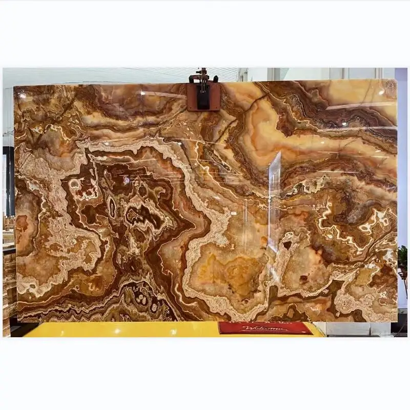 Golden Marble Onyx Stone Wall Tiles Onyx Plate Beautiful Natural Luxury Decoration Onyx Marble