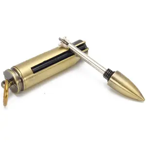 라이트 개폐식 리필 패션 방수 자동차 총 총알 사용자 정의 플린트 라이터 홀더 키 체인 일치 금속 라이터