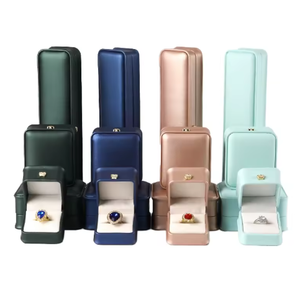 New Arrival Multi-Size PU Leather Jewelry <b>Box</b> with Crown Clasp for <b>Ring</b> Pendant Bracelet Bangle Custom Logo Wholesale - Product Image 2