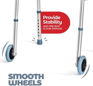 <span class=keywords><strong>Deambulatore</strong></span> Leggero in Alluminio per Anziani <span class=keywords><strong>con</strong></span> Ruote, Girello Pieghevole <span class=keywords><strong>con</strong></span> Larghezza e Altezza Regolabili e Supporto per Braccia per Disabili - Product Image 5