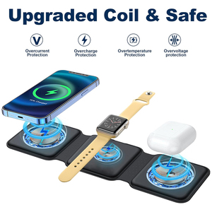 Cargador rápido magnético multifunción, soporte para teléfono móvil 3 en 1, cargadores inalámbricos plegables para iPhone 15 Pro Max - Product Image 6