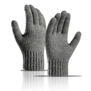Оптовая продажа зимние трикотажные акриловые перчатки варежки для мужчин жаккардовые гоночные ветрозащитные перчатки с сенсорным экраном