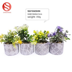 Personnalisez le nouveau pot de plantes succulentes de couleur de ciment le plus populaire de conception avec le cadre de fer - Product Image 3