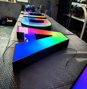 Lettres lumineuses RGB personnalisées pour l'extérieur, logo commercial multicolore programmable, logo commercial RGB pour affichage publicitaire - Product Image 1