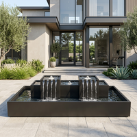 Fontaine d'eau personnalisée en acier inoxydable pour piscine extérieure 2026, décoration paysagère de parc, table d'eau