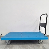 Carretilla de Plataforma Plegable de Plástico Resistente, Carro de Transporte para Almacén, Carretilla Plana con Ruedas Silenciosas