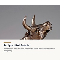 Statue de taureau dorée en résine, figurine de bureau peinte à la main pour entrée de bureau et cadeau d'affaires en gros