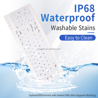 HENGYU Nuevo Teclado Médico USB 3.0 Resistente al Agua, Material de Goma, Membrana, Modo Dual, Programable, 96 Teclas, Sin Retroiluminación, de Escritorio