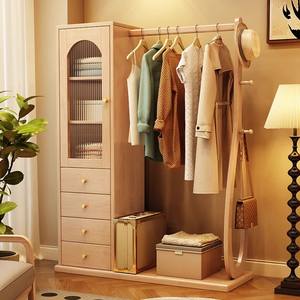 <span class=keywords><strong>Perchero</strong></span> de Madera Maciza de Estilo Chino Moderno <span class=keywords><strong>con</strong></span> Cajones, Mueble de Almacenamiento Integrado de Gran Capacidad para Dormitorio - Product Image 4