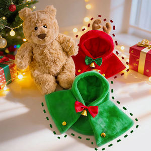 Peluche a Forma di Orso, Simpatico Cartone Animato Natalizio, Imbottito in Cotone PP, Regalo di Consolazione per Bambini - Product Image 3