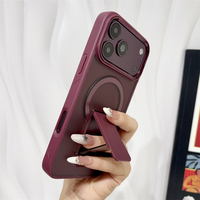 Étui de téléphone de luxe pliable avec support magnétique pour iPhone 18 17 16 15 14 Plus 13 12 11 Pro Max, coque rigide mate avec support intégré