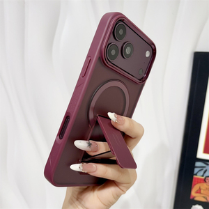 เคสโทรศัพท์แบบพับได้แม่เหล็กหรูหรา สำหรับ iPhone 18 17 16 15 14 Plus 13 12 11 Pro Max  ฝาหลังแข็งแบบด้านพร้อมขาตั้ง - Product Image 3