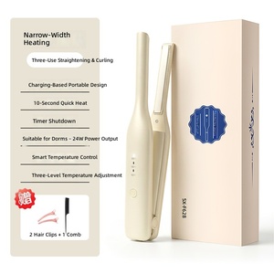 Ultra-<b>Thin</b> <b>Hair</b> <b>Straightener</b> with Three-in-One Function Ionic Straightening and Bangs Volumizing Tool - Product Image 2