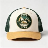 Gorra Trucker Personalizada con Logotipo Bordado, Malla de Dos Tonos, Servicio Personalizado, para Campamento al Aire Libre, Visera Curva