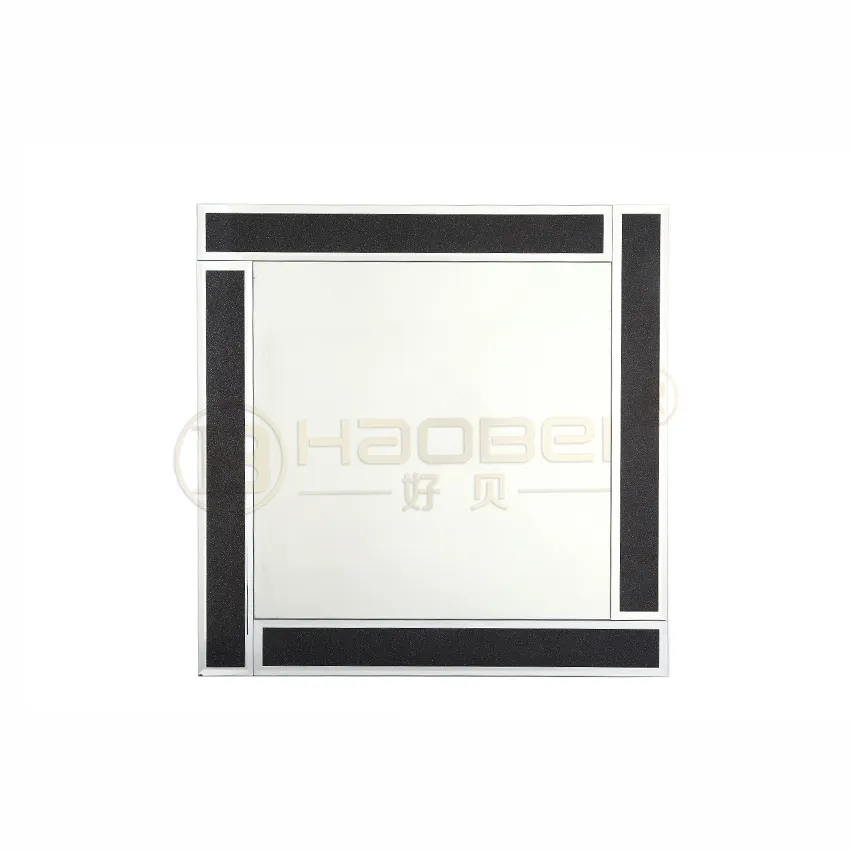 Specchio quadrato Fashion Europe specchio da parete in vetro fiammato nero specchio per abbigliamento