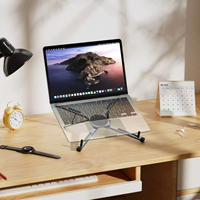 Support d'ordinateur portable en alliage d'aluminium, support magnétique télescopique portable et réglable pour tableau de bord, compatible avec les téléphones