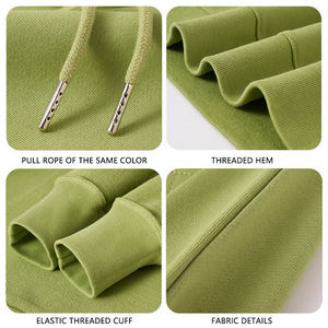 Felpe <span class=keywords><strong>con</strong></span> <span class=keywords><strong>Cappuccio</strong></span> Unisex Personalizzabili <span class=keywords><strong>con</strong></span> Logo, Ultimo Design, Pullover in Pile Grigio 320GSM Tinta Unita per l'Inverno - Product Image 2