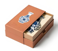 Boîte cadeau en porcelaine personnalisée, boîte de luxe à couverture rigide avec gaufrage en feuille d'or, cadeaux de mariage, cadeaux d'entreprise, vente en gros