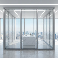 Cloison de séparation double vitrage en aluminium renforcé d'acier Graki Commercial 90 mm avec persiennes interne pour hôpitaux et entrepôts résistants au feu