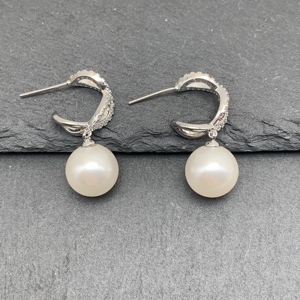 Luxury <strong>High</strong>-<strong>End</strong> Gold Plated Geometric Design Pearl Earrings with Zircon Drops Trendy Fashion <strong>Jewelry</strong> Big Brand Mainly Made Brass - Product Image 6