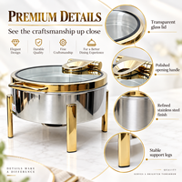 Chauffe-Plats de Luxe TIANXING Style Moyen-Orient 6qt, Ensemble de Plats Chauffants Hydrauliques pour Buffet, Idéal pour Distributeurs d'Équipement Hôtelier