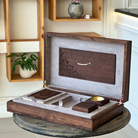 Coffret Cadeau Diffuseur d'Arômes en Velours Violet, Coffret Organisateur de Bâtonnets d'Encens en Bois de Luxe, Boîte d'Emballage pour Huiles Parfumées