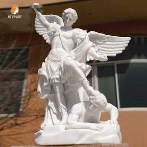 Statue de Saint Michel Archange en marbre grandeur nature, style religieux, pour l'extérieur, à vendre - Product Image 3