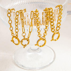 Cadenas de Joyería Geométricas de Acero Inoxidable, Chapadas en Oro de 18K, Combinables, para Pulseras DIY, Venta al Por Mayor - Product Image 1