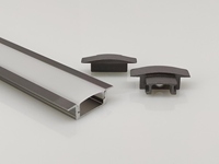 Profilé LED linéaire 17x6mm en alliage d'aluminium série 6000, tempérage T5, anodisé, diffuseur incurvé, montage encastré, lumière du jour 6000K