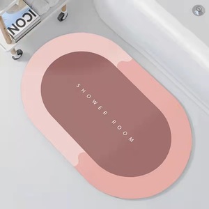 Alfombra de baño ovalada de tierra de diatomeas suave, antideslizante, de secado rápido y absorbente para baño, dormitorio y sala de estar. - Product Image 1