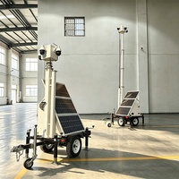 Remorque de sécurité solaire mobile hors réseau avec tour de surveillance CCTV pour les chantiers de construction