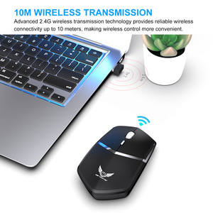 Souris sans fil Zerodate 2,4 GHz rechargeable Type-C pour ordinateur portable professionnel avec récepteur USB, version à piles noire - Product Image 4