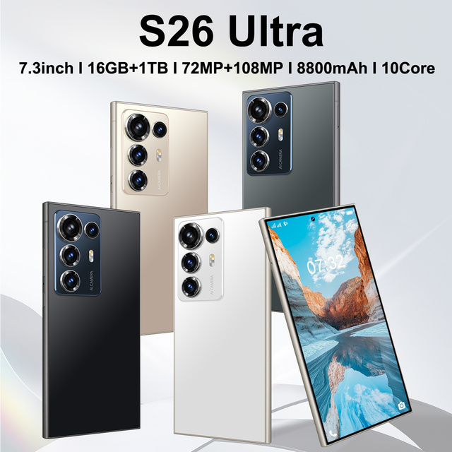 Budget Friendly S26 Ultra 5G Smartphone 16GB+1TB 8800mAh Unlocked Phone for Student Gift