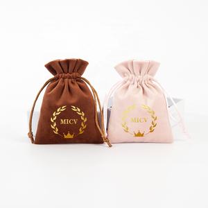 Bestpacking 9*12CM velours bijoux emballage pochette bijou sac cadeau avec logo faveur de mariage pochette sac cordon sac pour bijoux - Product Image 2