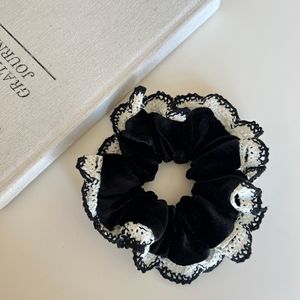 High-quality French Lace Silk Fabric Scrunchies in Multi Colors for Women-<b>Sweet</b> Ballet Hair Accessories - Product Image 5