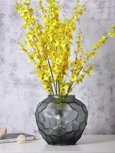 Vase de sol texturé gris, grand vase décoratif pour fleurs, aspect pierre moderne, décoration intérieure - Product Image 3