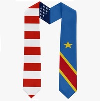 Étole de graduation moderne et écologique en polyester avec impression numérique, motif drapeau des Comores, design personnalisé, pour cadeaux de remise de diplôme