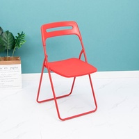 Chaise pliante portable en plastique de haute qualité, chaise en plastique simple empilable avec dossier, chaise de conférence et de formation