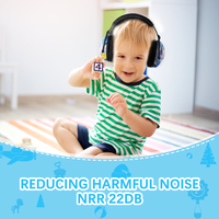 Protection auditive pour enfants, protège-oreilles NRR 22dB, motif graphique personnalisé, protège-oreilles anti-bruit, protège-oreilles passifs réglables