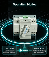 Commutateur de transfert automatique ATS 63A 2P 3P, contrôleur de commutation manuelle double alimentation