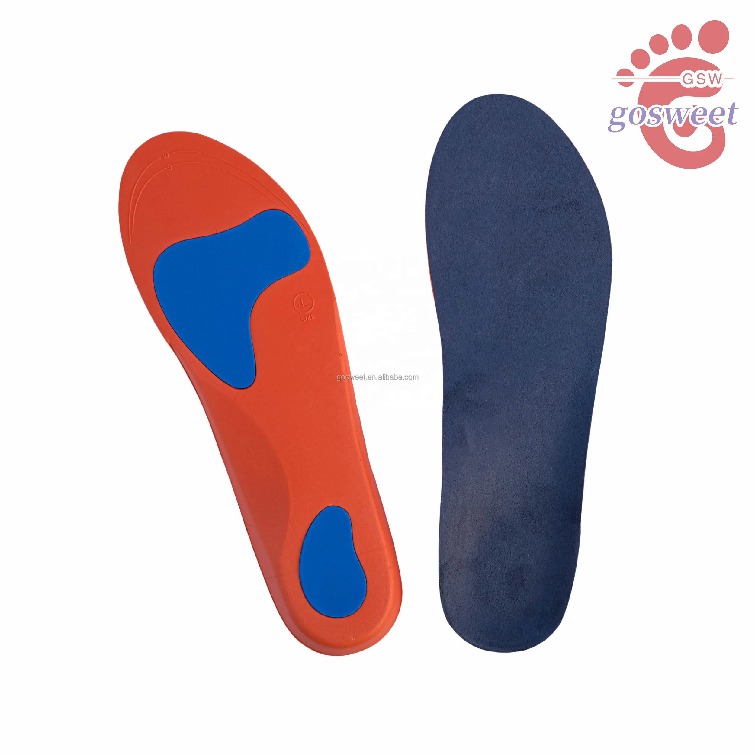 Arch correction insole with flat foot and high arch support EVA shock absorption insole for men and women